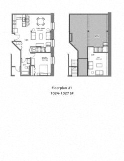 divided floor plan of a house with floor plans of two different floors